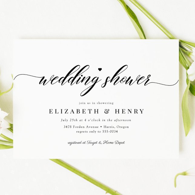 Elegant Chic Wedding Shower Couples Bridal Shower Invitation (Creator Uploaded)