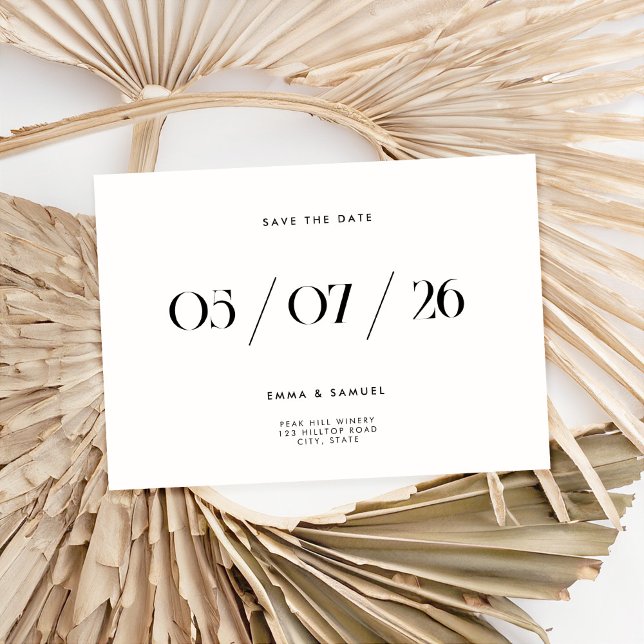 Elegant Chic Wedding White Non-Photo Save the Date (Creator Uploaded)