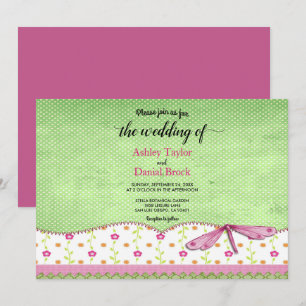 Elegant Chic Whimsical Country Boho Floral Wedding Invitation
