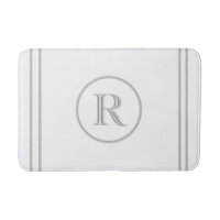 Elegant Chic White Grey Trim Custom Monogram