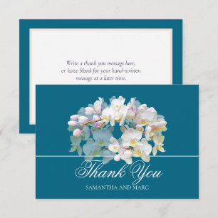 Elegant Chic White Orchid Bridal Shower Thank You Card