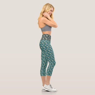 Elegant Chic Wildflower Capri Leggings