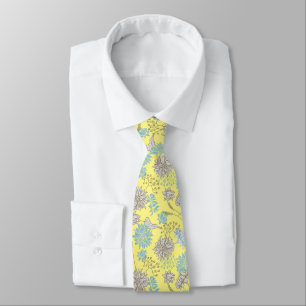 Elegant  Chic Wildflower Yellow Neck Tie