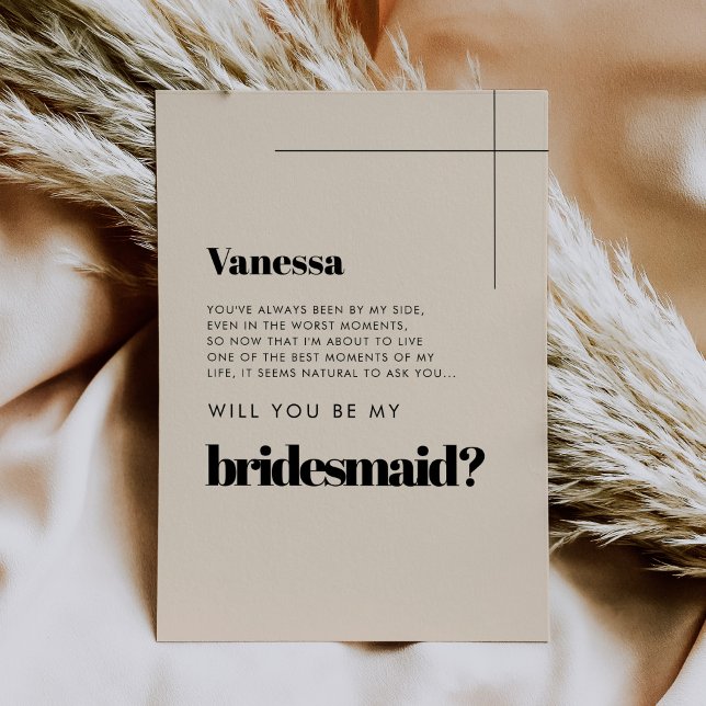 Elegant chic Will you be my bridesmaid card (Creator Uploaded)