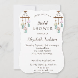 Elegant Chic, Wind Chimes Bridal Shower Invitation