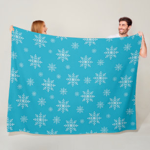 Elegant Chic Winter Modern Snow Christmas Fleece Blanket