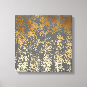 elegant chick faux gold and grey brushstrokes canvas print