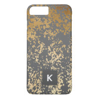 elegant chick faux gold and grey brushstrokes