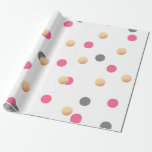 elegant chick faux gold grey pink confetti dots wrapping paper<br><div class="desc">Elegant faux gold pink and grey confetti dots pattern. You may customise the background colour</div>
