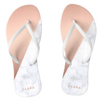 Elegant chick geometric white marble rose gold