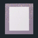 elegant chick glam rose gold confetti dots violet notepad<br><div class="desc">Modern and elegant faux rose gold confetti pattern on a violet background.</div>