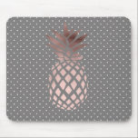 elegant chick rose gold pineapple polka dots mouse pad<br><div class="desc">Modern and feminine design featuring faux rose gold pineapple and polka dots background.</div>