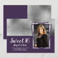 Elegant chick silver purple sweet sixteen birthday