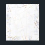 elegant chick white marble faux gold geometric notepad<br><div class="desc">Stylish,  modern and elegant design featuring faux white marble and faux gold geometric pattern.</div>