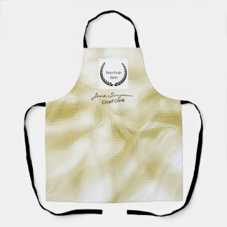Elegant Chief Cook Logo Gold Texture Apron