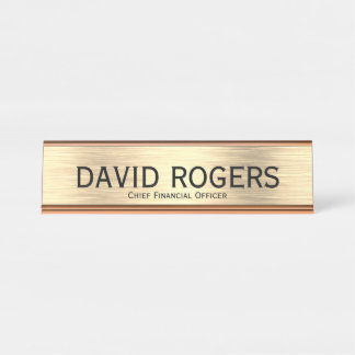 Elegant Chief Financial Officer Desk Name Plate