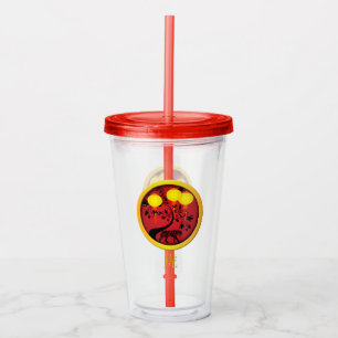 Elegant Chinese New Year Tiger Gold Lanterns Acrylic Tumbler