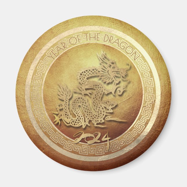 Elegant Chinese Vietnamese New Year Dragon 2024 RM Magnet (Front)