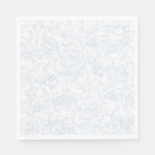 Elegant Chinoiserie Blue Floral Wedding Napkin