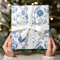 Elegant Chinoiserie Blue & White  Ornament