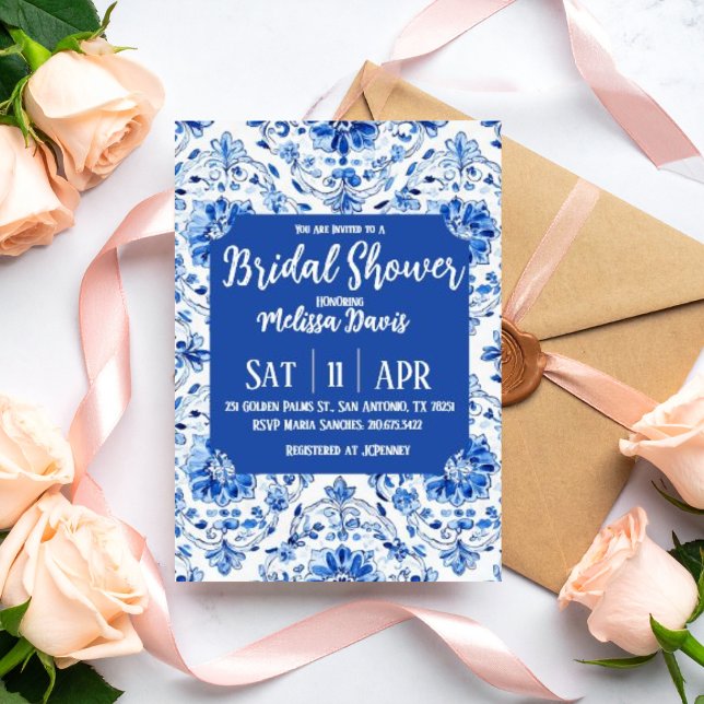 Elegant Chinoiserie Bridal Shower Invitation (Personalize this elegant Chinoiserie bridal shower invitation. )