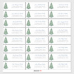 Elegant Chinoiserie Christmas Tree Address Labels<br><div class="desc">Stylish address labels for Holiday cards or guest address label for party invitations featuring a stylised watercolor Christmas tree with blue and white baubles. I have holiday cards,  party invitations,  stickers and tags to match this design.</div>