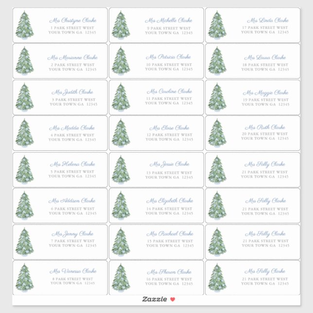 Elegant Chinoiserie Christmas Tree Address Labels (Sheet)