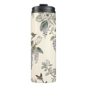 Elegant Chinoiserie Floral & Birds Thermal Tumbler
