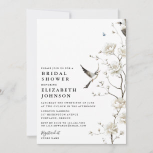 Elegant Chinoiserie Floral Garden Bridal Shower Invitation