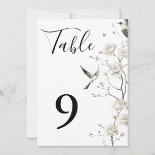 Elegant Chinoiserie Floral Garden Table Numbers