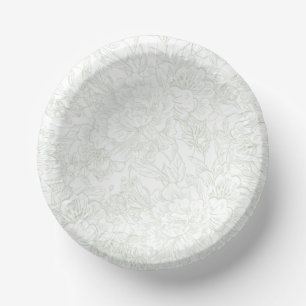 Elegant Chinoiserie Green Floral Wedding Paper Plate