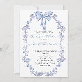 Elegant Chinoiserie invitation with bow