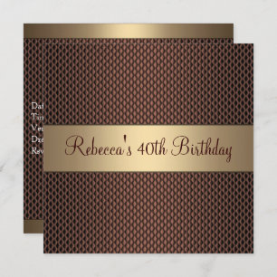 Elegant Chocolate 40th Birthday Party Invitation