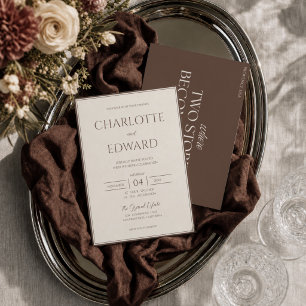 Elegant Chocolate brown Wedding Invitation