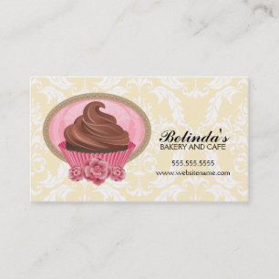 Elegant Chocolate Cupcake Bakery Business Cards