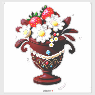 Elegant Chocolate Vase Bouquet With Strawberries