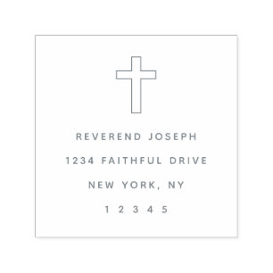 Elegant Christian Cross Jesus Faith Return Address Self-inking Stamp