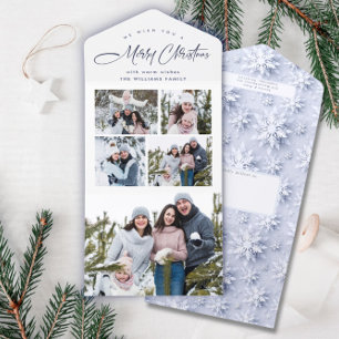 Elegant Christmas 5 Photo Greeting Holiday Card