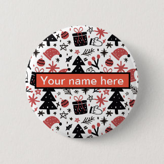 Elegant Christmas  6 Cm Round Badge