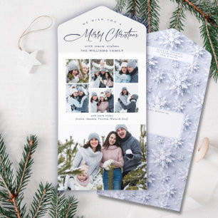 Elegant Christmas 7 Photo Greeting Holiday Card