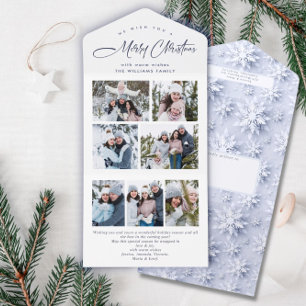 Elegant Christmas 7 Photo Greeting Holiday Card