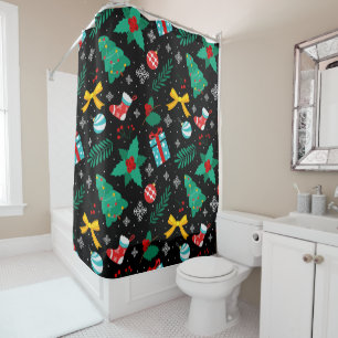 Elegant Christmas Abstract Pattern Shower Curtain
