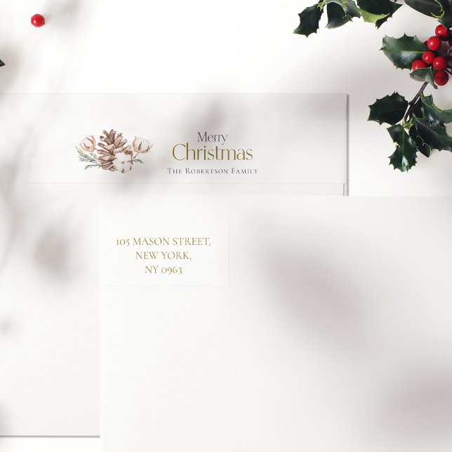 Elegant Christmas Address Label Sticker (Creator Uploaded)