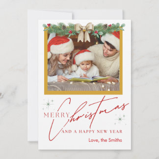 Elegant Christmas and New Year Card Custom
