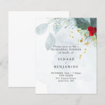 Elegant Christmas and winter watercolor wedding
