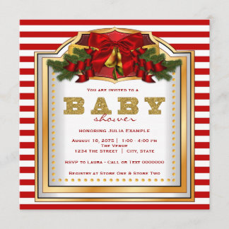 Elegant Christmas Baby Shower Invitation