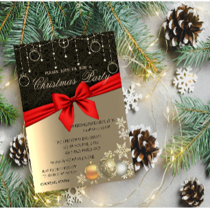 Elegant Christmas Balls, Corporate Christmas Party Invitation
