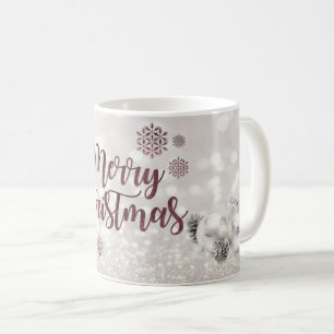 Elegant,Christmas Balls ,Glittery Bokeh Coffee Mug