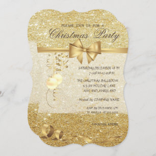 Elegant Christmas Balls,Glittery ,Christmas Party Invitation