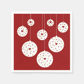 Elegant Christmas balls with stars and hearts Napkin